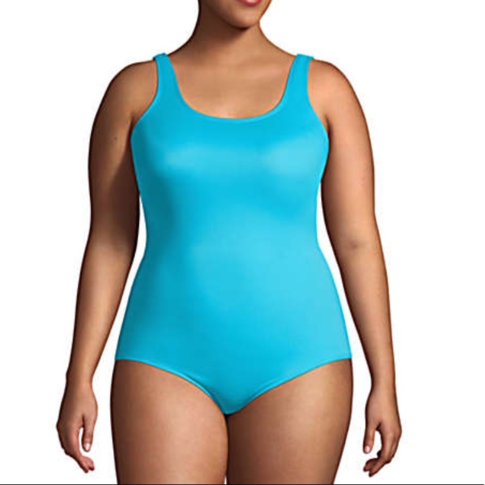 Chlorine‎ Resistant Scoop Neck Soft Cup Tugless Sporty One Piece Swimsuit